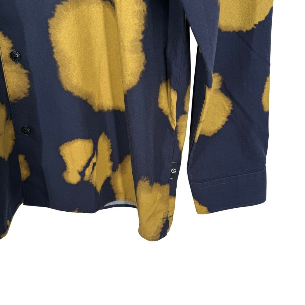 Ted Baker Mens Sz Large 4 Blurred Floral Print Formal Navy Blue Button Shirt - Picture 5 of 7